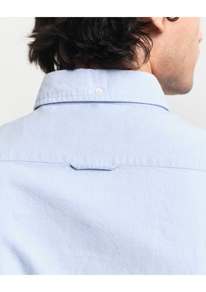 Erkek Mavi Slim Fit Klasik Yaka Oxford Gömlek 3000202.455