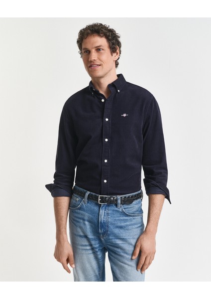 Erkek Lacivert Regular Fit Düğmeli Gömlek 3250351.433