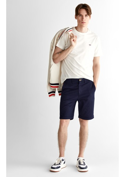 Erkek Lacivert Slim Fit Şort 205353.433