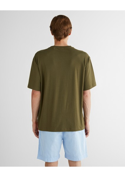 Erkek Yeşil Relaxed Fit Bisiklet Yaka Logolu T-Shirt 2325138T.301 fiyatları