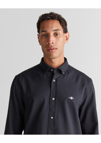 Erkek Siyah Regular Fit Düğmeli Yaka Gömlek 3825121T.5 fırsatları