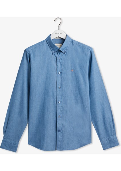 Erkek Mavi Regular Fit Düğmeli Yaka Gömlek 3825142T.403 fırsatları