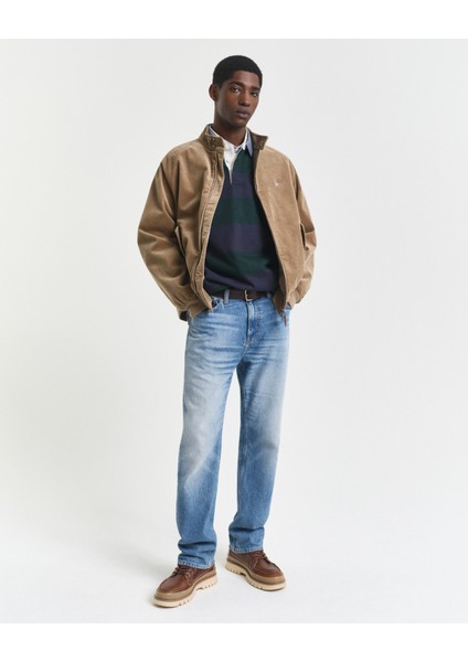 Erkek Yeşil Regular Fit Uzun Kollu Çizgili Rugby T-Shirt 2004083.374 fiyatları