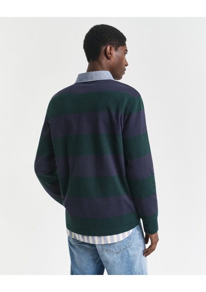 Erkek Yeşil Regular Fit Uzun Kollu Çizgili Rugby T-Shirt 2004083.374 modelleri