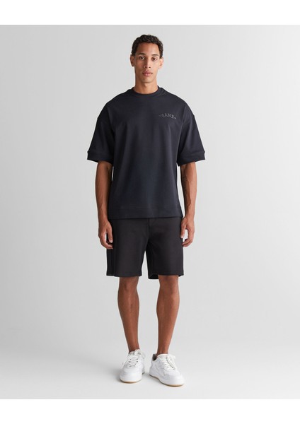 Erkek Siyah Regular Fit Logolu Şort 2825122T.5
