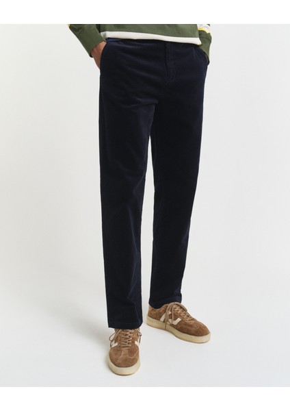 Erkek Lacivert Regular Fit Cord Chino Pantolon 1505233.433 fırsatları