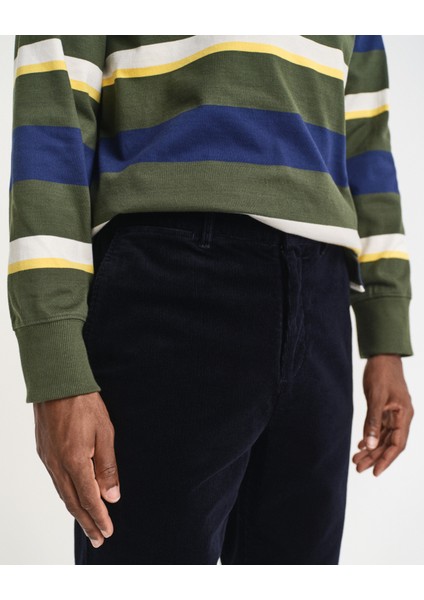 Erkek Lacivert Regular Fit Cord Chino Pantolon 1505233.433 indirimleri