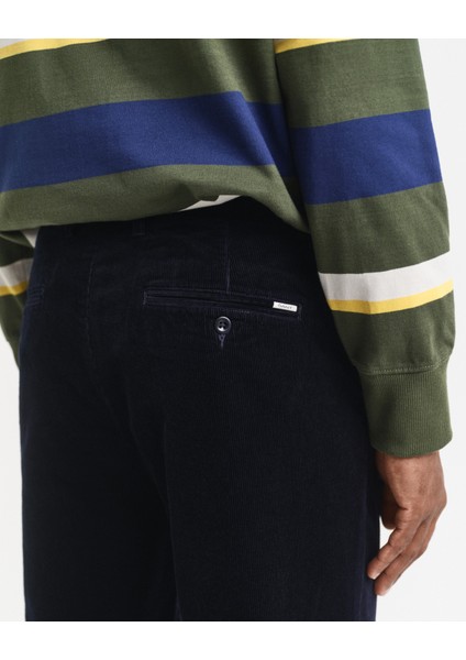 Erkek Lacivert Regular Fit Cord Chino Pantolon 1505233.433