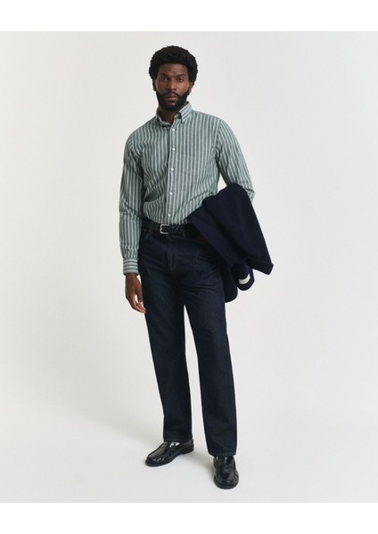 Erkek Yeşil Regular Fit Düğmeli Gömlek 3250206.338 indirimleri