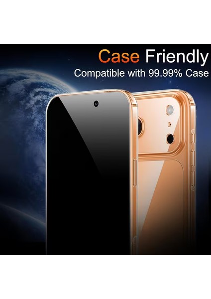 Iphone 17 Pro Hayalet Ekran Koruyucu Antisitatik Cam 360 Kaplama Darbelere Dayanıklı Esnek Cam Hd Görüntü Kalitesi