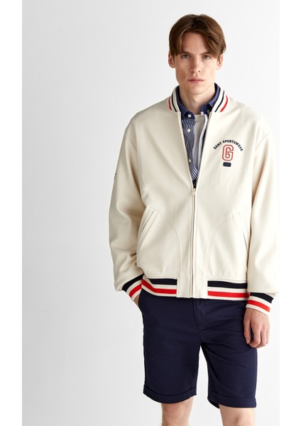 Erkek Krem Regular Fit Hakim Yaka Logolu Ceket 7125101T.130