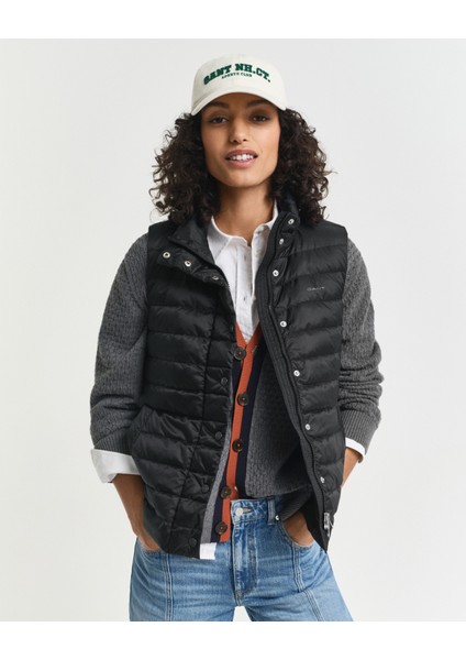 Kadın Siyah Regular Fit Dik Yaka Kaz Tüyü Yelek 4700480.5