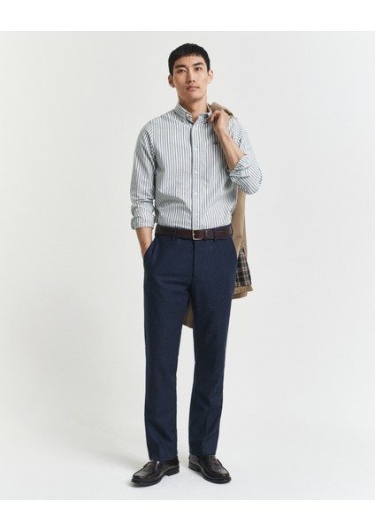 Erkek Yeşil Slim Fit Düğmeli Yaka Çizgili Oxford Gömlek 3250236.338 fiyatları