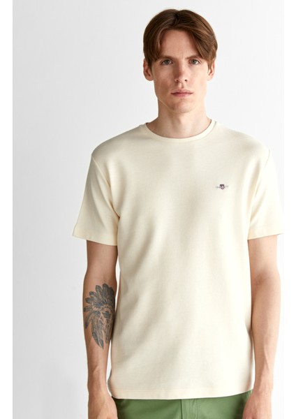 Erkek Krem Regular Fit Bisiklet Yaka T-Shirt 2003304.130 fırsatları