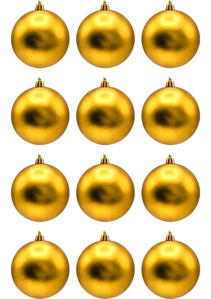 4 cm 12LI Mat Gold Cici Top Mat Yılbaşı Ağacı Süsü fırsatları