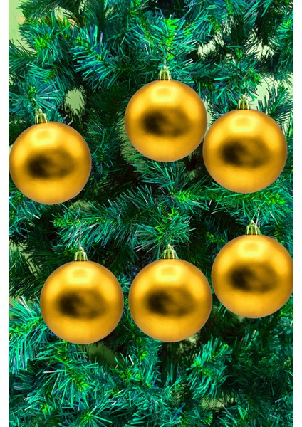 4 cm 12LI Mat Gold Cici Top Mat Yılbaşı Ağacı Süsü indirimleri