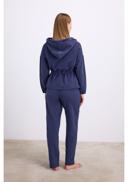 Kadın Kapüşonlu Fermuarlı Sweatshirt ve Pantolon Takımı (11605) fiyatları