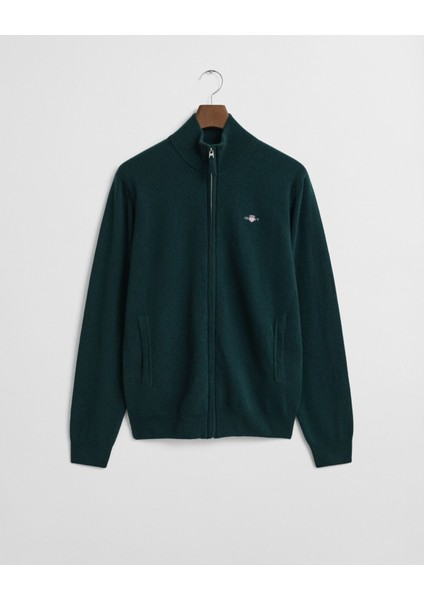 Erkek Yeşil Regular Fit Yün Hırka 87214.374