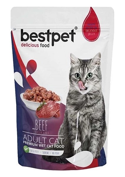 Adult Jelly Pouch Biftekli Yaş Kedi Maması 85 gr