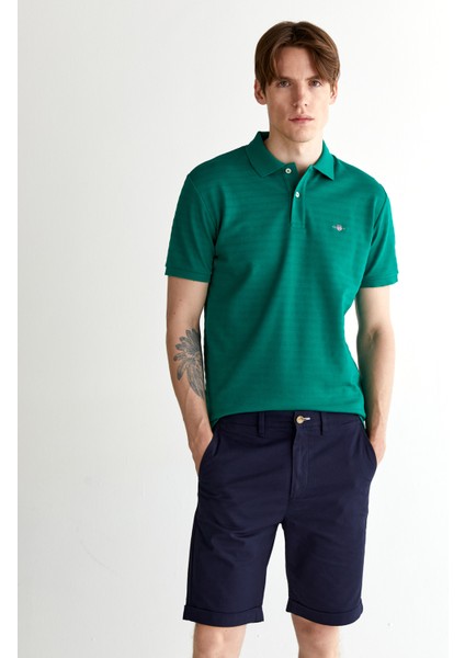 Erkek Yeşil Regular Fit Çizgili Polo 2014035.322