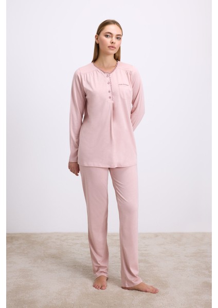 Kadın Uzun Kollu T-Shirt ve Pantolon Takım (11618)