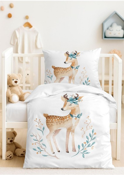 Yenidoğan Kız Bebek Nevresim Takımı; %100 Pamuklu Ahu