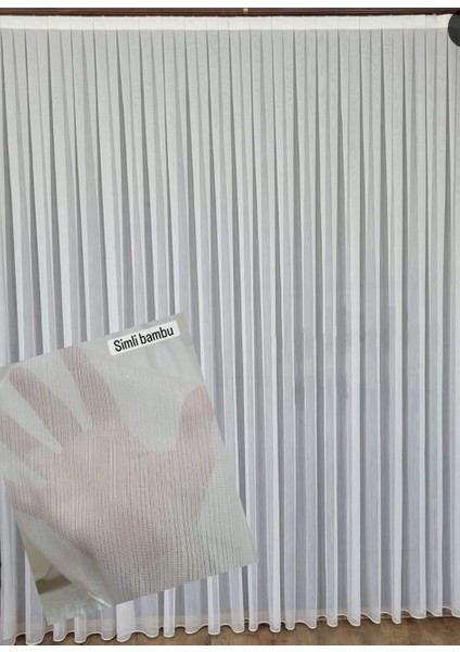Simli Bambuyoğun Dokulu 1/3 Sık Pileli Tül Perde