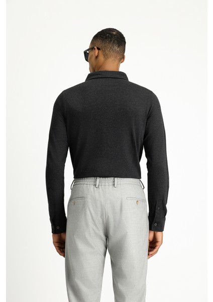 Uzun Kol Regular Fit Çizgili Örme Pamuk Gömlek fırsatları