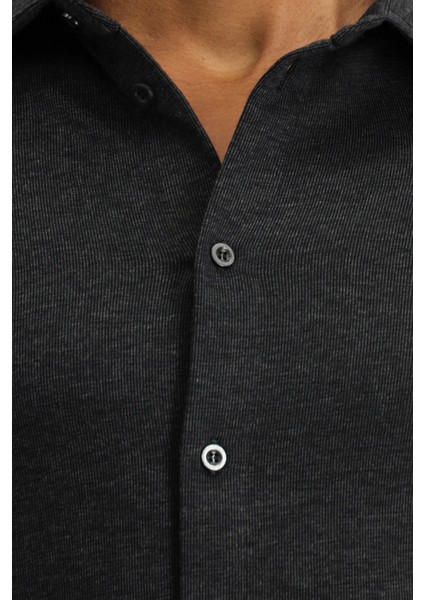 Uzun Kol Regular Fit Çizgili Örme Pamuk Gömlek indirimleri