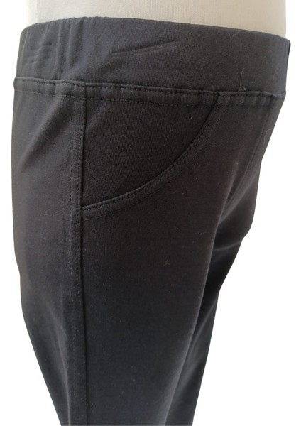 Kız çocuk siyah pamuklu esnek tayt – rahat ve şık günlük kullanım