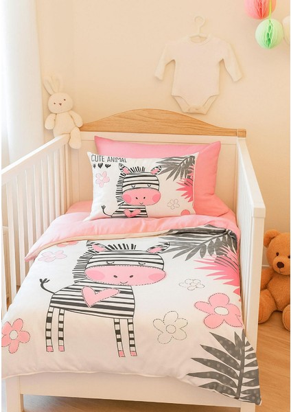 Dijital Baskılı 3D Pamuklu Yenidoğan Bebek Nevresim Takımı Baby Zebra