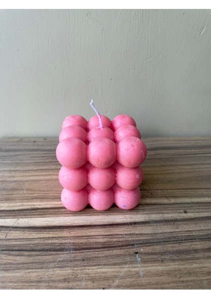 Dekoratif Pembe Bubble Mum