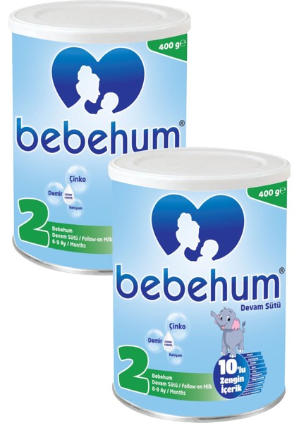 Teneke 2 Devam Sütü 400 gr 6-9 Ay X2 Adet