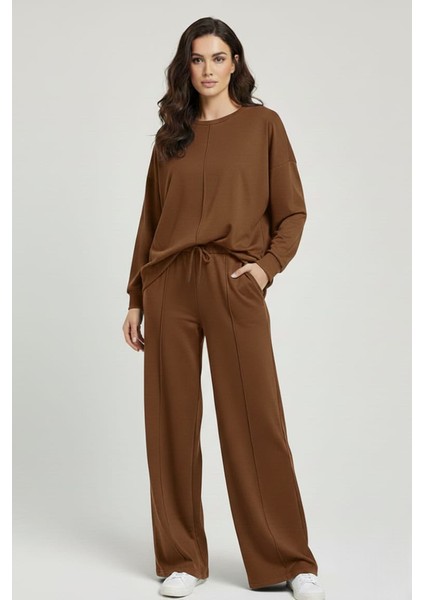 Kadın Şık Rahat Bisiklet Yaka Çımalı Ikili Takım fiyatları