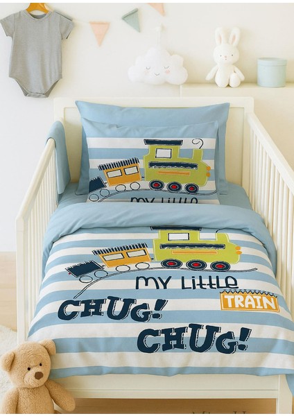 Dijital Baskılı 3D Pamuklu Yenidoğan Bebek Nevresim Takımı My Little Train fırsatları