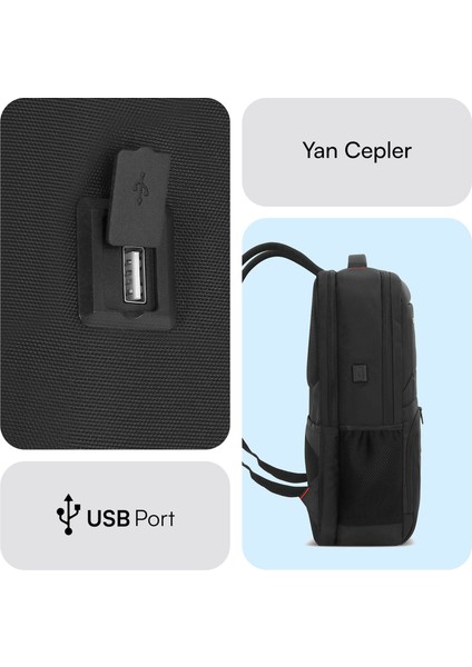 MCC-807 18'' Business x Notebook Sırt Çantası Siyah