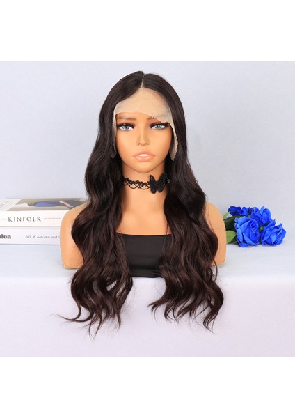 Kahverengi / Kızıl Kahve Ombreli Su Dalgalı Tül Peruk