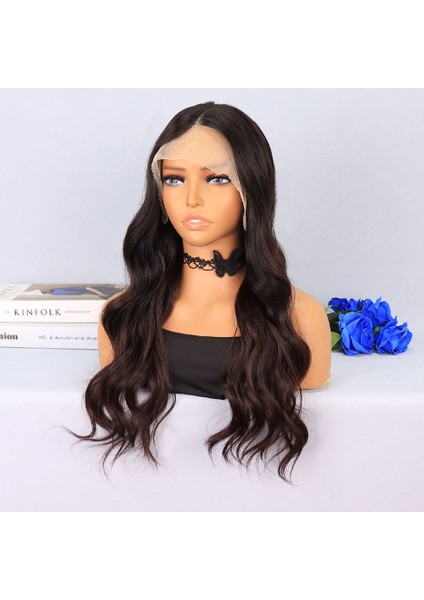 Kahverengi / Kızıl Kahve Ombreli Su Dalgalı Tül Peruk modelleri