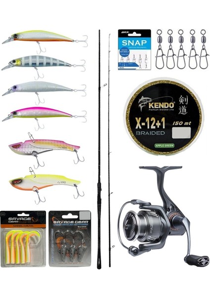 Pro Spin Seti Kendo K10 Long Casting 2.70CM 90XH 15-60GR Olta Kamışı&savage Gear Fazor 4000 Olta Makinesi