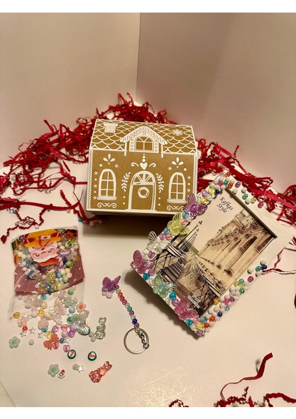 Yılbaşı Gingerbread Dıy Hediye Kutusu (Çocuk) | Çerçeve Süsleme ve Yaratıcı Aktivite Seti