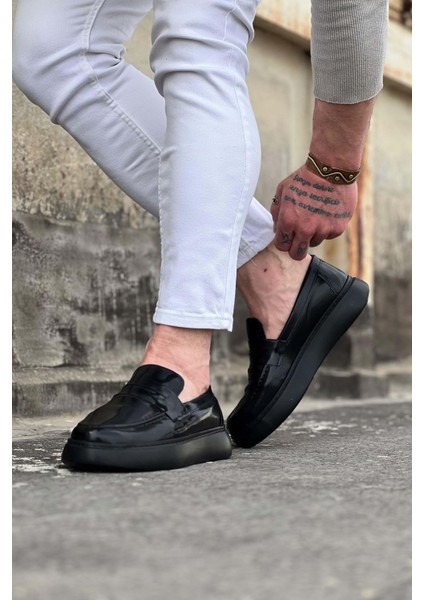 Kömür Rugan Erkek Casual Ayakkabı modelleri