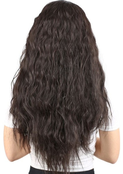 Kabarık Dalgalı Uzun Fiber Sentetik Peruk / Kahverengi fırsatları