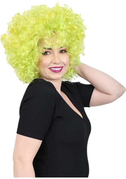 Animasyon Parti ve Palyaço Peruğu / Neon Yeşil modelleri