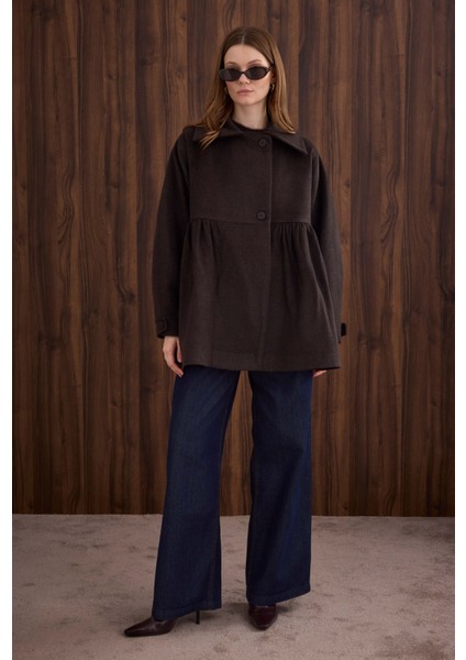 Büzgü Detaylı Kaban Kahve indirimleri