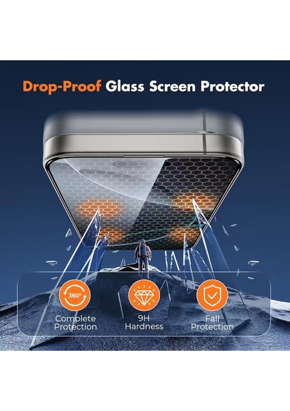 Iphone 17 Pro Max Şeffaf Ekran Koruyucu Antisitatik Cam 360 Kaplama Darbelere Dayanıklı Esnek Cam Hd Görüntü Kalitesi