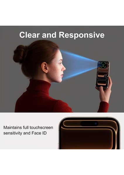 Iphone 17 Pro Max Şeffaf Ekran Koruyucu Antisitatik Cam 360 Kaplama Darbelere Dayanıklı Esnek Cam Hd Görüntü Kalitesi