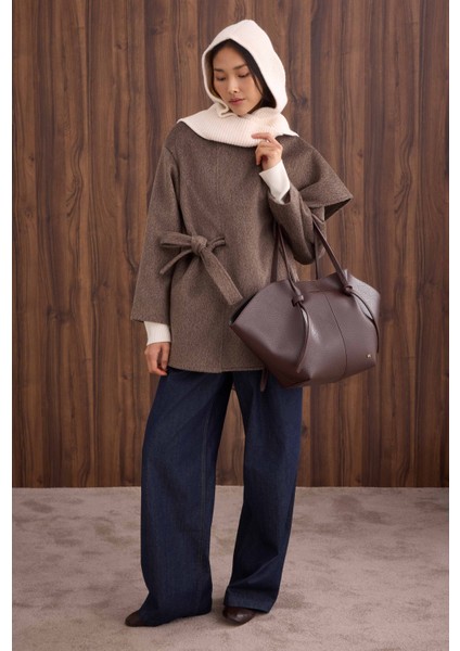 Kuşaklı Şal Yaka Kaban Kahve fiyatları