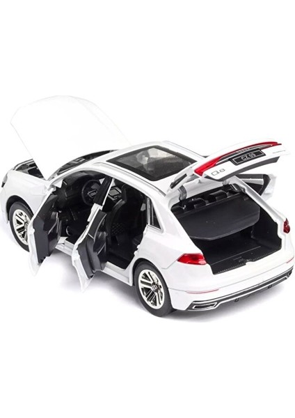Audi Q8 Suv Tarzı Araba 1:24 Diecast Metal Model Araba Koleksiyon Araba Sesli Işıklı Audi Jip Araba modelleri