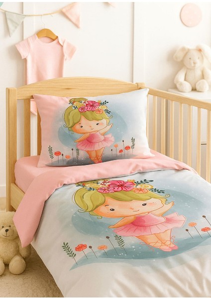 Dijital Baskılı 3D Pamuklu Yenidoğan Bebek Nevresim Takımı Balerina fiyatları