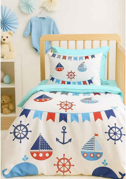 Dijital Baskılı 3D Pamuklu Yenidoğan Bebek Nevresim Takımı Çapa Marine fiyatları